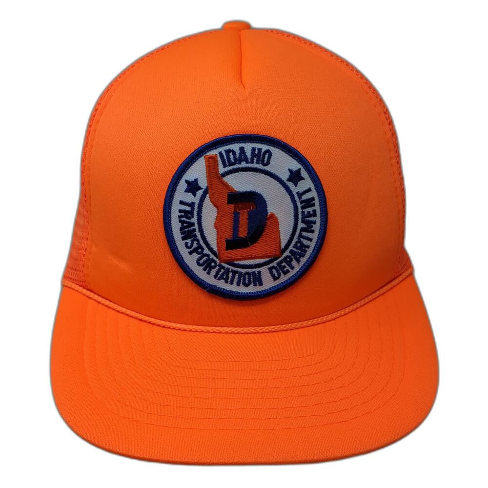 Mohr's Trucker Hat Orange One Size Idaho Transportation Department Mesh Snapback
